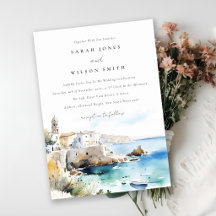 Puglia, Itália Paisagem Aquarela Casamento