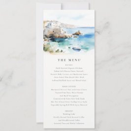 Convite Puglia, Italy Watercolor Landscape Wedding Menu
