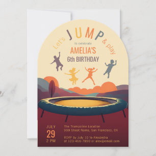 Convite Pulo de Trampolim e Festa de Aniversário de Crianç