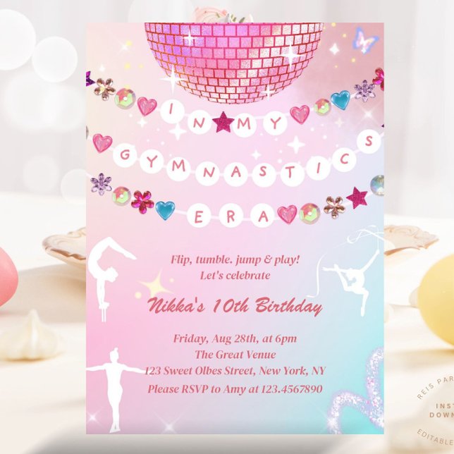 Convite Pulseira de Amizade na Minha Era de Ginástica (Criador carregado)