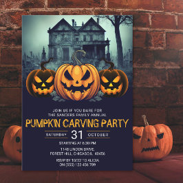 Convite Pumkin Carving Party Fun Halloween