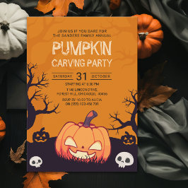 Convite Pumkin Carving Party Halloween