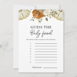 Convite Pumpkin Adivinha O Jogo Da Comida Do Bebê