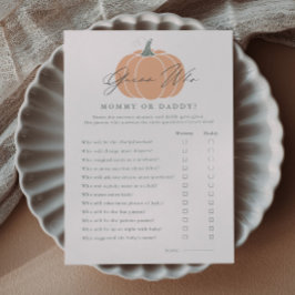 Convite Pumpkin Adivinha Quem Joga Chá de fraldas