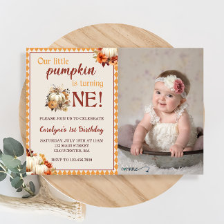 Convite Pumpkin Aniversário Nosso Pequeno Pumpkin Está Vir