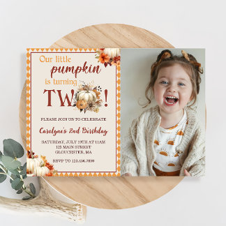 Convite Pumpkin Aniversário Nosso Pequeno Pumpkin Está Vir