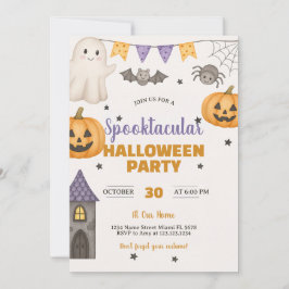 Convite Pumpkin Assombrado e Placa Ghost Bash