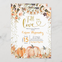 Pumpkin Autumn Fall in Love Chá de panela Invitati