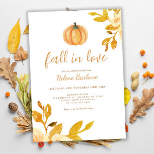 Convite Pumpkin Boho Cai No Amor Chá de panela Inv