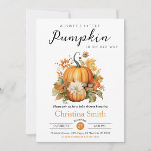 Convite Pumpkin Bonito Girassol Sexo Neutro Chá de fraldas