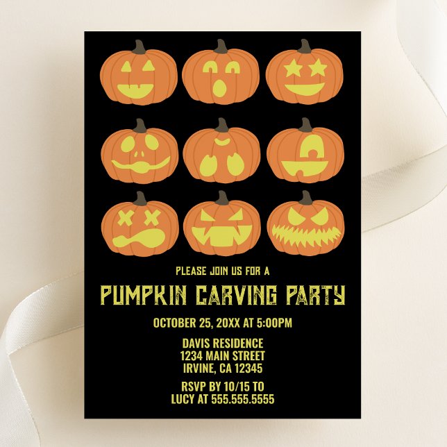 Convite Pumpkin Carving Halloween Party (Criador carregado)