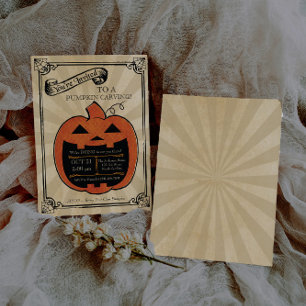 Convite Pumpkin Carving Halloween Party Bash Invite