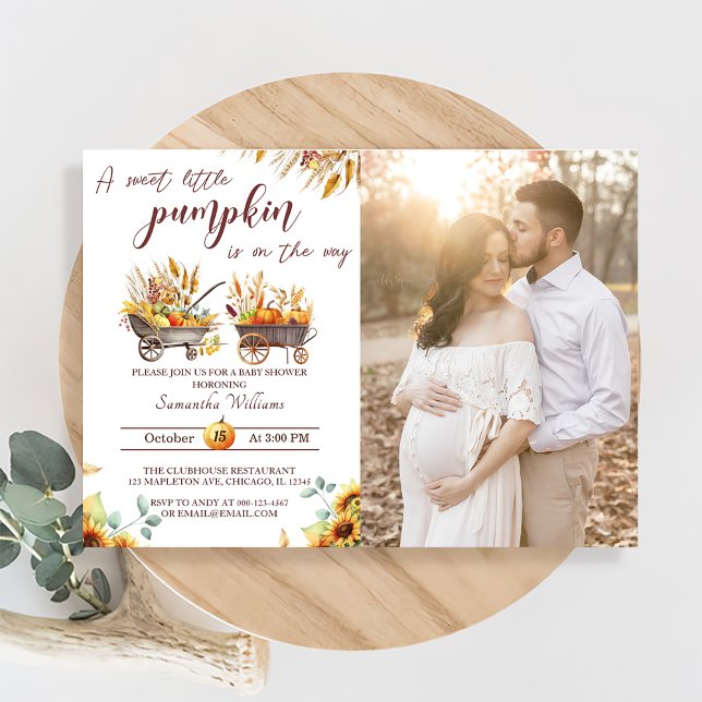 Convite Pumpkin Chá de fraldas Um Pequeno Invit De Abóbora (Criador carregado)