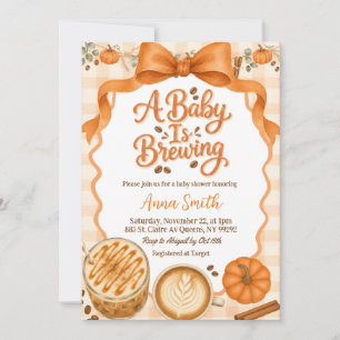 Convite Pumpkin Coquette Outono café Um bebê está sendo pr