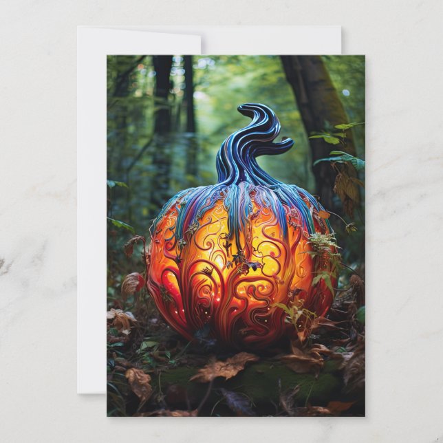 Convite Pumpkin de Rico de Festa de Halloween (Frente)