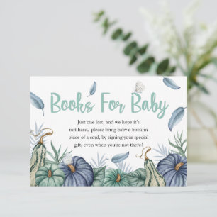 Convite Pumpkin Dusty Blue Chá de fraldas Livros Para Cart