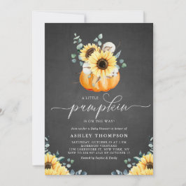 Convite Pumpkin e Chá de fraldas de queda de girassol