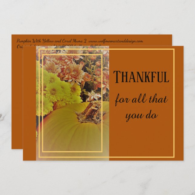 Convite Pumpkin E Mãe 2 / Obrigado / Cartão-postal de 5" x (Frente/Verso)