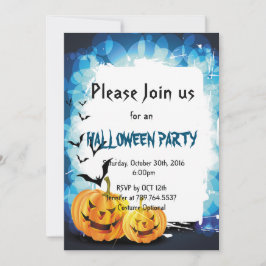 Convite Pumpkin e morcegos Festa de Halloween