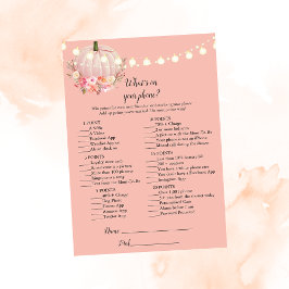 Convite Pumpkin Elegante No Seu Jogo De Chá de fraldas Tel