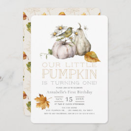 Convite Pumpkin Fall das Aves Deixa primeiro aniversario A