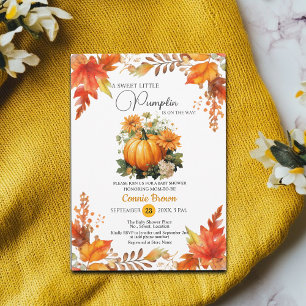 Convite Pumpkin Floral no Caminho do Chá de fraldas