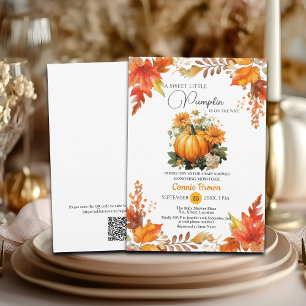 Convite Pumpkin Floral no Caminho do Chá de fraldas