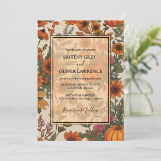 Convite Pumpkin Floral Russo De Queda