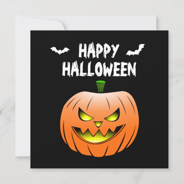 Convite Pumpkin Happy Halloween Card (Frente)