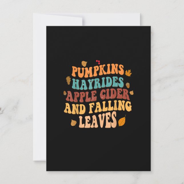 Convite Pumpkin Hayrides Apple Cider E Falling Deixam (Frente)