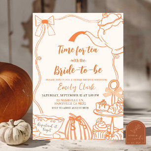 Convite Pumpkin Laranja De Abóbora Desenhado Depois