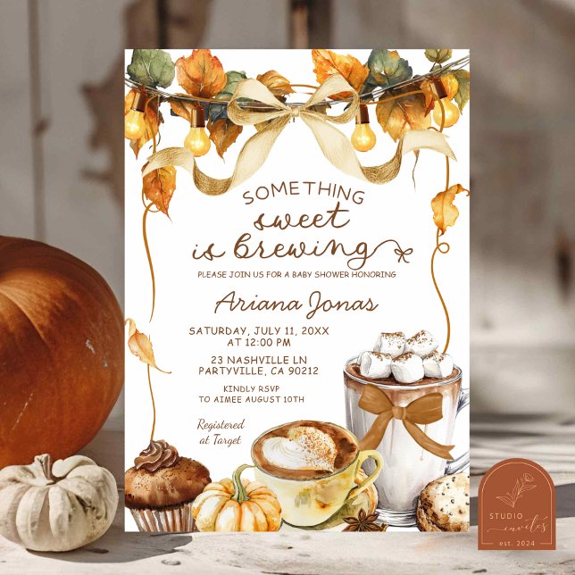 Convite Pumpkin Latte Algo Doce Está Sendo Preparado Chá d (Criador carregado)