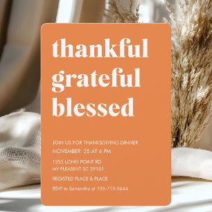 Convite Pumpkin Orange Graças a Deus Abençoado