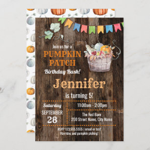 Convite Pumpkin Patch Birthday Bash