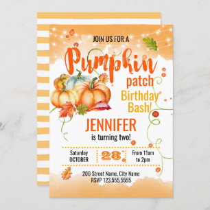 Convite Pumpkin Patch Birthday Bash