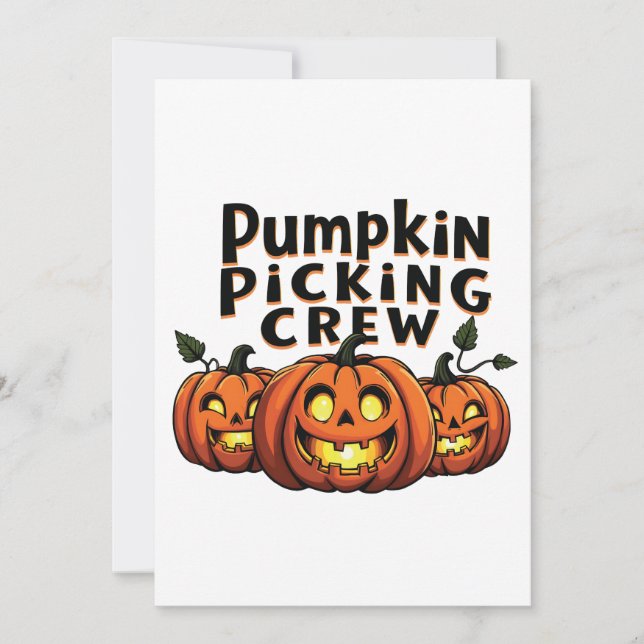 Convite Pumpkin Pegando Tripulação Fala O Halloween (Frente)