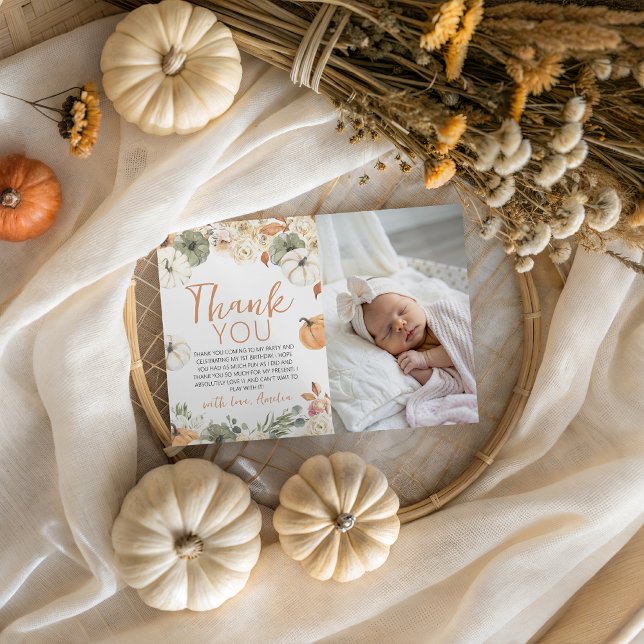 Convite Pumpkin Photo Thank You Card (Criador carregado)