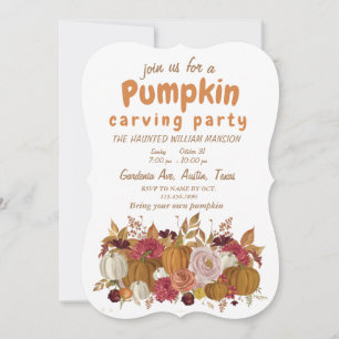 Convite Pumpkin Picante de Flores Selvagens