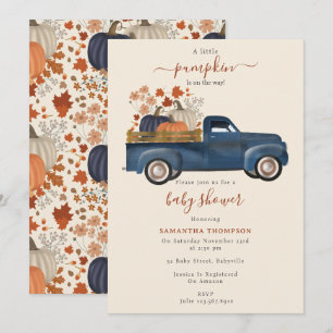 Convite Pumpkin Pickup Truck Fall Autumn Chá de fraldas Bo