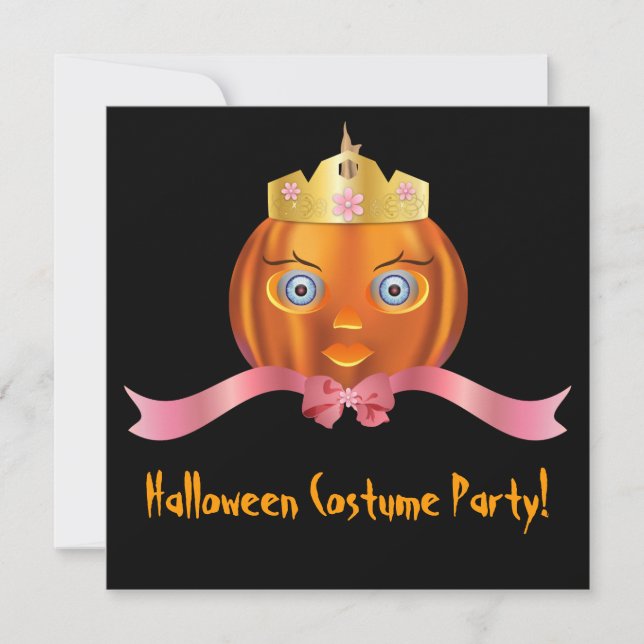 Convite Pumpkin Princess Halloween (Frente)