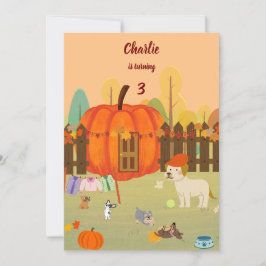 Convite Pumpkin Pups Autumn Celebration