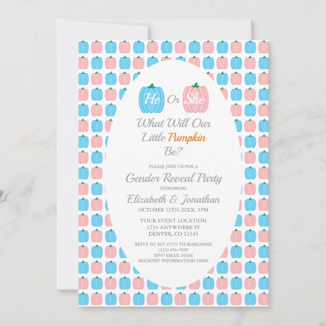 Convite Pumpkin Queda Revolução do Gênero (Frente)