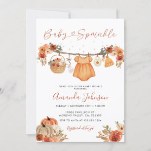 Convite Pumpkin Rustic Baby Clothes Baby Sprinkle