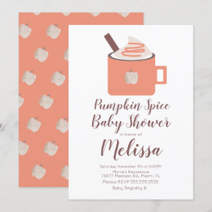 Convite Pumpkin Spice Café Campfire Chá de fraldas