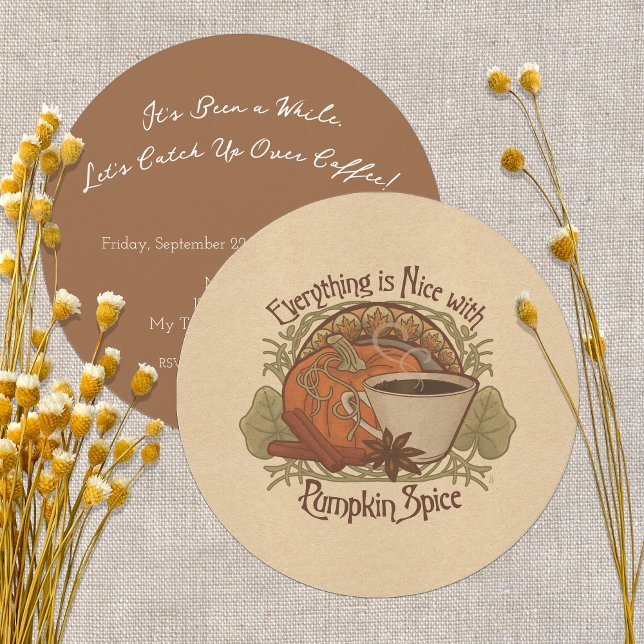 Convite Pumpkin Spice Café e Festa de Amigos (Everything is Nice with Pumpkin Spice! Coffee Party Invitation)