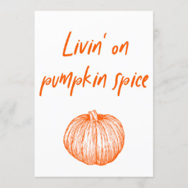 Convite Pumpkin Spice Delicioso Outono Kawaii Word Art
