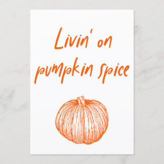 Convite Pumpkin Spice Delicioso Outono Kawaii Word Art