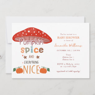 Convite Pumpkin Spice Doce Queda Chá de fraldas de outono
