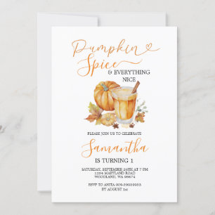 Convite Pumpkin Spice e tudo o que é bom primeiro aniversa