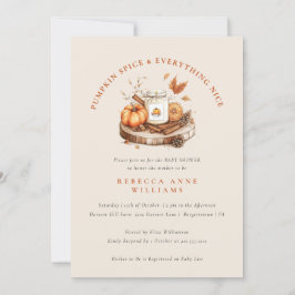 Convite Pumpkin Spice e tudo o que é legal - Chá de fralda